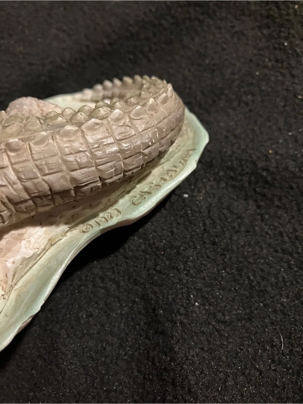 Vintage 1988 Castagna Italy Alligator Crocodile Alabaster Resin Figurine